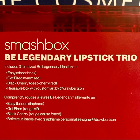 Smashbox Be Legendary Lipstick Trio Set-SHEER BRICK-WARM RED-DEEP CHERRY RED-New - Picture 7 of 7